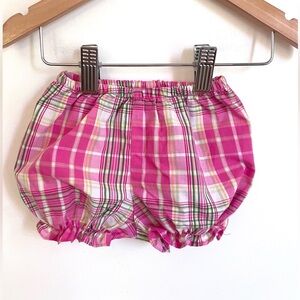 6/$20💥Bubble Shorts / Diaper Cover, Pink & White Madras Plaid, Ruffle Cuff